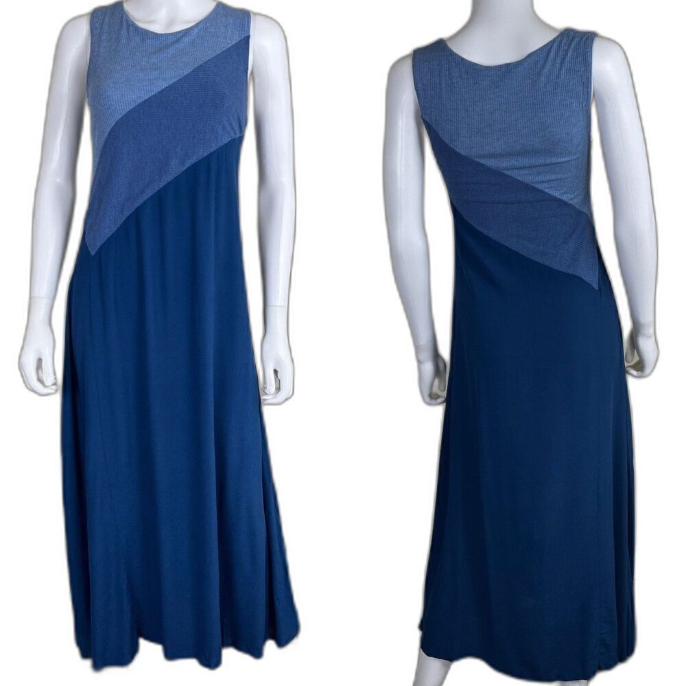 Soft Surroundings Women's Size XS Petite Blue Flatter Me Midi Pullover Sundress